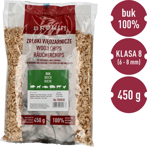 Rookhout snippers voor roken/grillen, beuken, 450 g, kl. 8 - 3