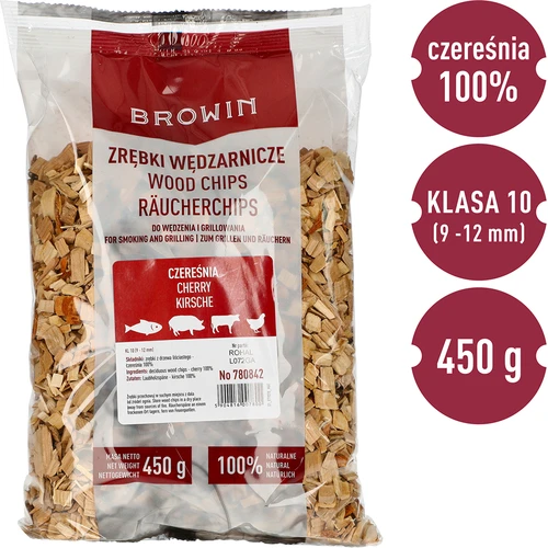 Rookhoutsnippers voor roken/barbecueën, kersen, 450 g, klasse 10 - 3