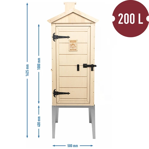 Rookkamer van gecertificeerd multiplex, 200L, met roestvrijstalen onderstel - 3