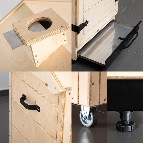 Rookkamer van gecertificeerd multiplex, frameloos 200L, op wielen - 3