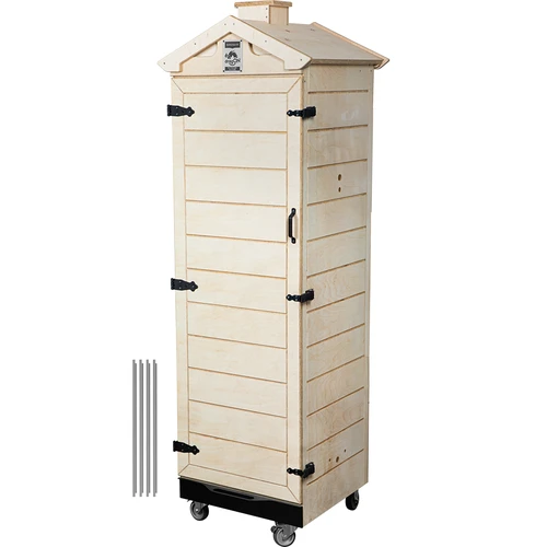 Rookkamer van gecertificeerd multiplex, frameloos, 320 l, met wielen  - 1 