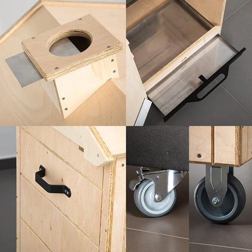 Rookkamer van gecertificeerd multiplex, frameloos, 320 l, met wielen - 3