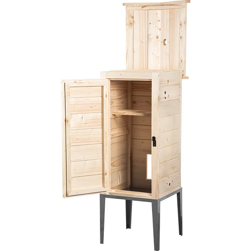 Rookkamer van Scandinavisch vurenhout, 200 L, met roestvrijstalen onderstel - 2