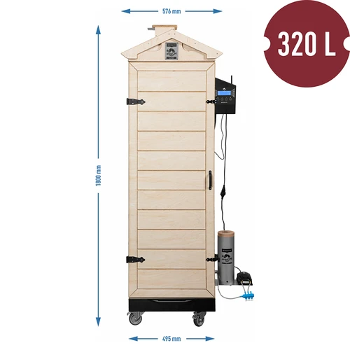 Rookkast dragON PLYWOOD NATURE – frameloos, modulair, met Wi‑Fi-controller, 320L - 8