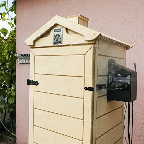 Rookkast dragON PLYWOOD NATURE – frameloos, modulair, met Wi‑Fi-controller, 320L - 9