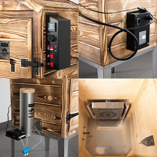 Rookoven 115 L dragON Wood 60E - houten rookoven van gebrand hout, met elektrische verwarmingsmodule en controller - 4