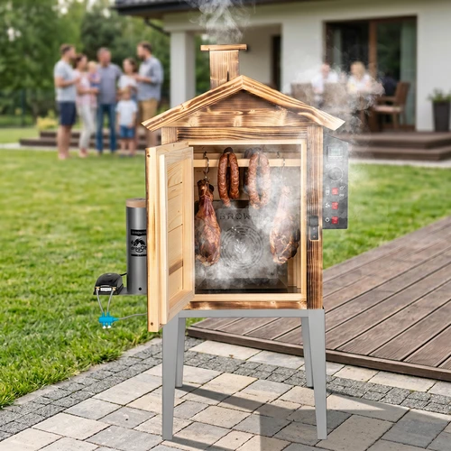Rookoven 115 L dragON Wood 60E - houten rookoven van gebrand hout, met elektrische verwarmingsmodule en controller - 13
