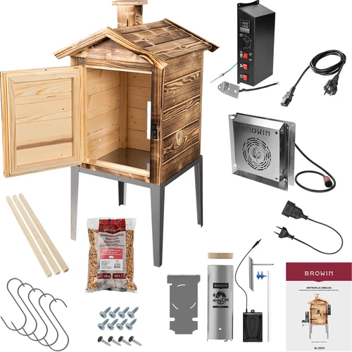Rookoven 115 L dragON Wood 60E - houten rookoven van gebrand hout, met elektrische verwarmingsmodule en controller - 2