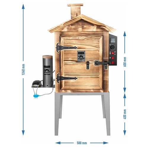 Rookoven 115 L dragON Wood 60E - houten rookoven van gebrand hout, met elektrische verwarmingsmodule en controller - 8