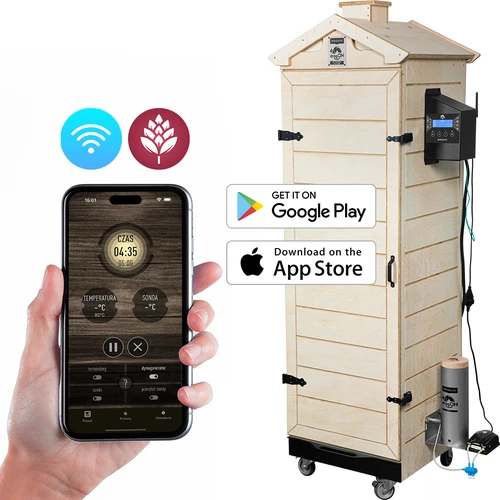 Rookoven dragON PLYWOOD NATURE – frameloos, modulair, met Wi-Fi-controller, 320L