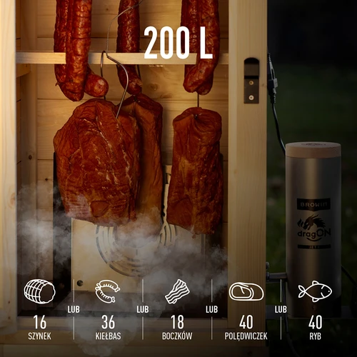 Rookoven met Wi-Fi, 200 L- dragON WOOD 100IQ met elektrische verwarmingsmodule en controller - 11