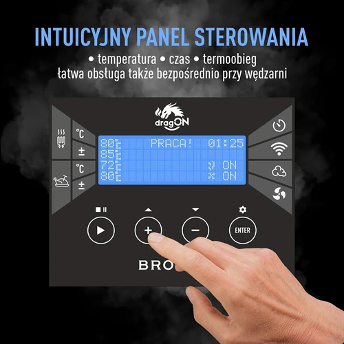 Rookoven met Wi-Fi, 200 L - dragON WOOD 100IQ met elektrische verwarmingsmodule en controller, van gebrand hout - 7