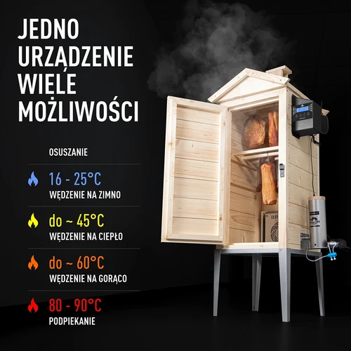 Rookoven met Wi‑Fi, 200 L – dragON WOOD 100IQ met elektrische verwarmingsmodule en regelaar - 5