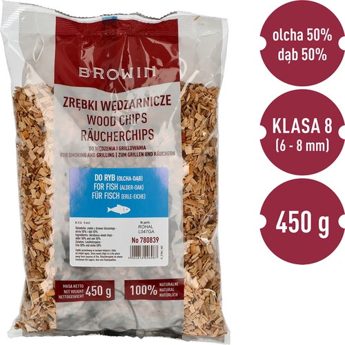 Rooksnippers voor roken/grillen, 50% eikenhout + 50% elzenhout, 450 g, klasse 8 - 3