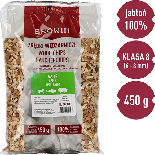 Rooksnippers voor roken/grillen, appel, 450 g, klasse 8 - 3