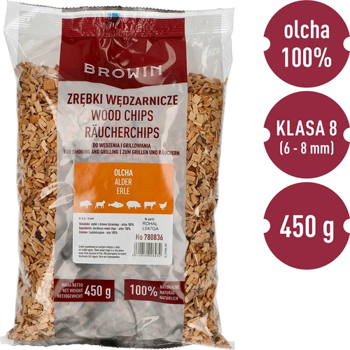 Rooksnippers voor roken/grillen, elzenhout, 450 g, klasse 8 - 3