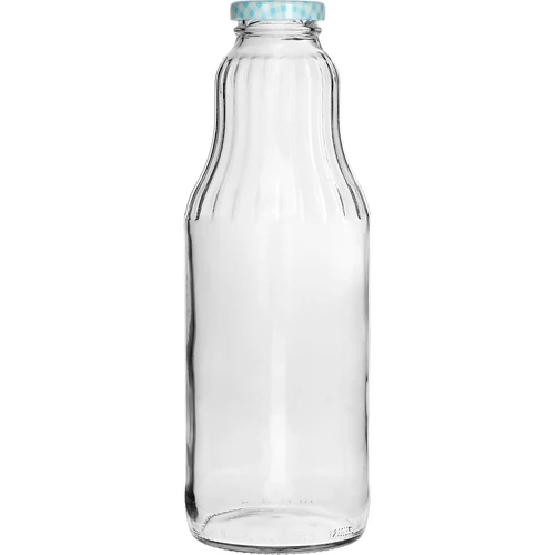 Sapfles 1 L met twist-off dop - fi 43 - 3 ['sapfles', ' glazen fles', ' Kubuś fles', ' fles 1 L', ' sappenflessen', ' 6x glazen sapfles', ' sapje', ' roomfles', ' flessen met dop', ' flessen met doppen', ' klikdoppen', ' gekleurde doppen', ' geruite doppen met opdruk', ' fles voor limonade', ' milkshakes', ' smoothies']
