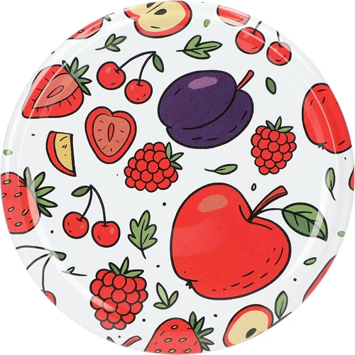 Schroefdeksel met print – fruitmotief, Ø 82/6, 10 stuks  - 1 