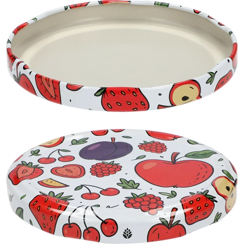 Schroefdeksel met print – fruitmotief, Ø 82/6, 10 stuks - 2