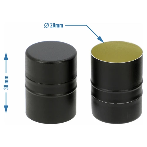 Schroefdop voor flessen fi28/38, zwart, 8 stuks. - 4