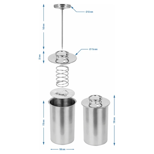Set met watermantel - hamkoker 1,5 kg + pan - 14