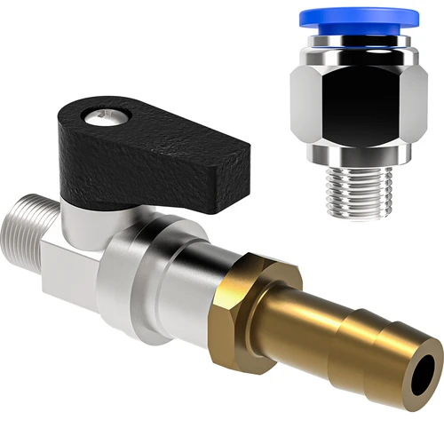 Set steekkoppeling + kogelklep + nippel  - 1 ['accessoires voor distilleerapparaten', ' modulaire distilleerapparaten', ' voor de kop', ' voor reflux']