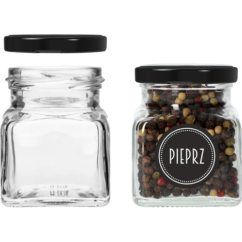 Set van 12 x pot 120ml + 30 etiketten voor het labelen van kruiden - 7 ['stickers voor kruiden', ' etiketten voor potten', ' etiketten voor containers', ' stickers voor kruidencontainers', ' stickers voor kruiden', ' zwarte stickers voor kruiden', ' zelfklevende etiketten voor kruiden', ' stickers voor potten', ' potten', ' kleine potten', ' potje', ' glazen pot', ' glazen potten', ' pot met deksel', ' potten voor kruiden', ' pot voor kruiden', ' pot 120ml']