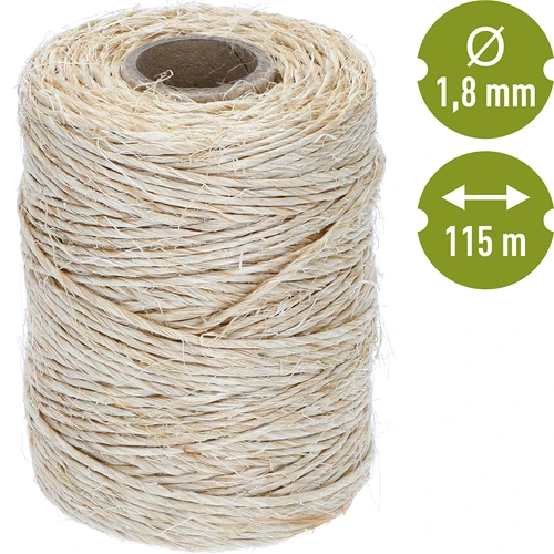 Sisal touw 1,8 mm/115 m/250 g - 4 ['sisal touw', ' sisal touw', ' touw voor tomaten', ' touw voor komkommers', ' natuurlijk touw', ' ecotouw', ' touw voor macramé', ' touw voor binden', ' touw voor handwerk']