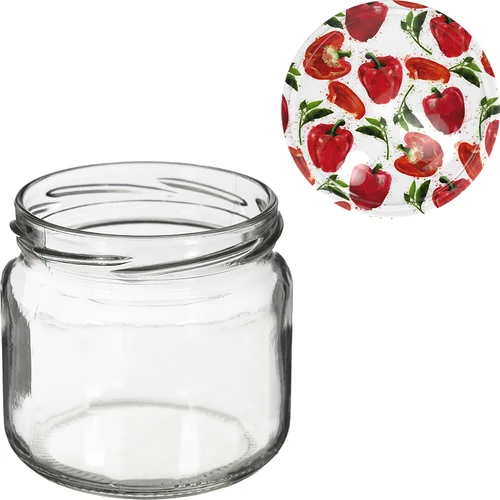Słoik TO 370 ml z zakrętką kolorową fi82/6- 6 szt. - 8