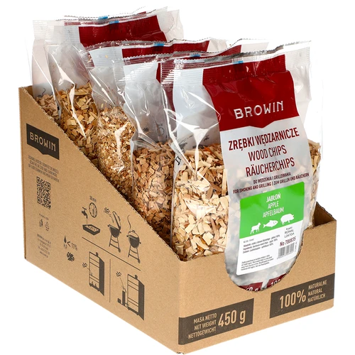 Spaanders voor roken/grillen, appelhout, 450 g, kl. 8 - 3 ['rokerijspaanders', ' spaanders voor roken', ' spaanders voor barbecue', ' spaanders voor grillen', ' rookaroma', ' appelhoutspaanders', ' appelhout spaanders', ' spaanders voor vlees roken', ' spaanders voor rokerij', ' spaanders voor vis', ' spaanders voor lamsvlees', ' spaanders voor varkensvlees']