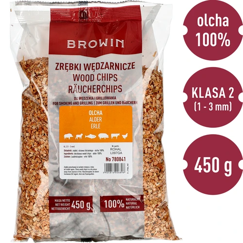 Spaanders voor roken/grillen, els, 450 g, kl. 2 - 2 ['rokerijspaanders', ' spaanders voor roken', ' spaanders voor barbecue', ' spaanders voor grillen', ' rookaroma', ' elzenspaanders', ' elzenspaanders', ' spaanders van elzenhout', ' spaanders voor het roken van vlees', ' spaanders voor rokerij', ' spaanders voor vis', ' spaanders voor lamsvlees', ' spaanders voor varkensvlees', ' spaanders voor rundvlees', ' spaanders voor wild', ' vlees roken']