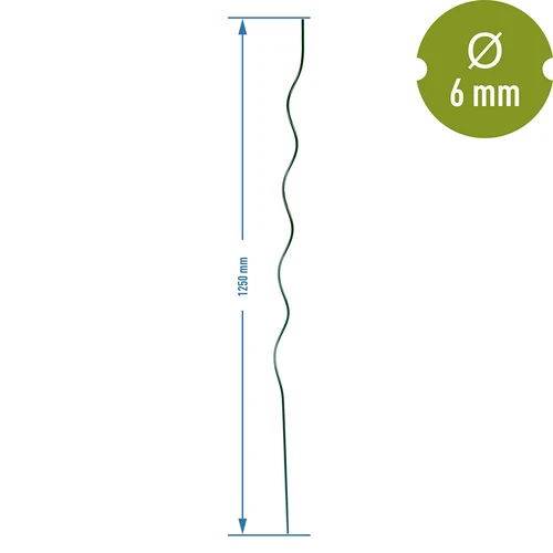 Spiraalvormige stalen stok 1,25m x 6mm - 2