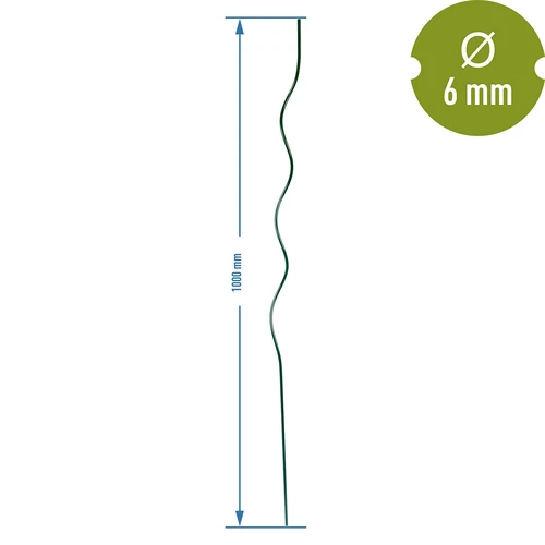 Spiraalvormige stalen stok 1m x 6mm - 2 ['stalen plantensteun', ' plantenstok', ' bloemenstok', ' stokken voor potplanten', ' plantenstok castorama']