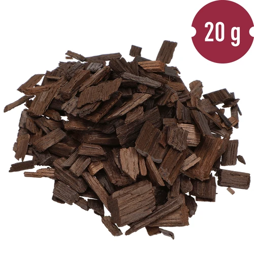Sterk geroosterde eiken vlokken, 20 g - 5 ['sterk geroosterde eiken chips', ' eiken chips', ' eiken vlokken', ' vlokken voor wijn', ' eiken vlokken voor wijn', ' wijn verouderen', ' wijn aromatiseren', ' voor alcohol', ' toevoegingen voor alcohol', ' smaaktoevoegingen']