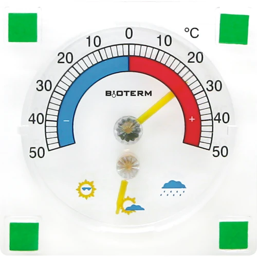 Termometr uniwersalny z higrometrem transparentny, samoprzylepny (-50°C do +50°C)