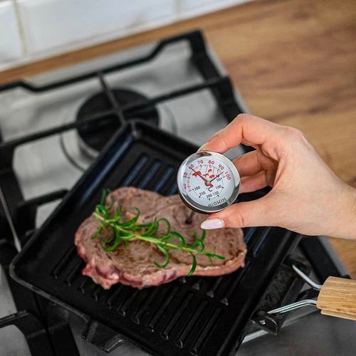 Thermometer met dubbele schaal (30°C tot 100°C) / (50°C tot 300°C) 13,0cm - 6 ['temperatuur', ' thermometer voor rookoven', ' rookthermometer', ' thermometer voor roken', ' thermometer voor bakken', ' thermometer voor oven', ' thermometer voor fornuis', ' culinaire thermometer', ' keukenthermometer', ' thermometer voor koken', ' gastronomische thermometer', ' voedselthermometer', ' thermometer met twee temperatuursensoren', ' gecertificeerde thermometer', ' voedselthermometer met sonde', ' vleesthermometer', ' thermometer met sonde', ' keukenthermometer met sonde', ' vleessonde']