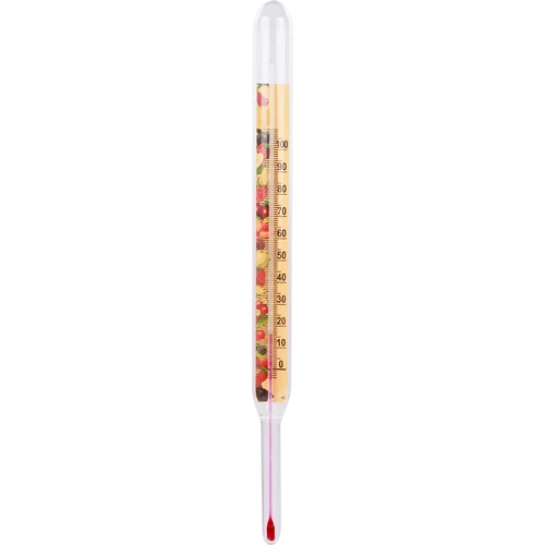 Thermometer voor conserven (0°C tot +100°C) 22cm  - 1 ['keukenthermometer', ' vloeistofthermometer', ' kwikvrije thermometer', ' thermometer zonder kwik', ' thermometer voor pasteurisatie', ' thermometer voor het koken van vleeswaren', ' temperatuur']