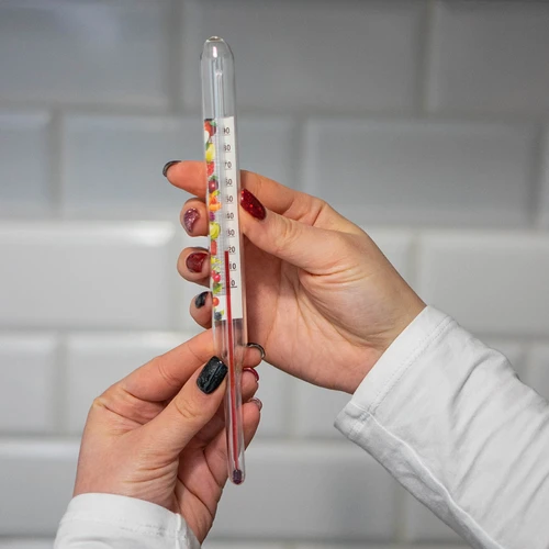 Thermometer voor conserven (0°C tot +100°C) 22cm - 5 ['keukenthermometer', ' vloeistofthermometer', ' kwikvrije thermometer', ' thermometer zonder kwik', ' thermometer voor pasteurisatie', ' thermometer voor het koken van vleeswaren', ' temperatuur']