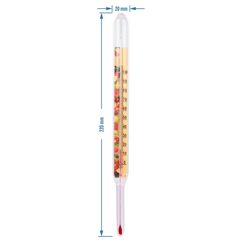 Thermometer voor conserven (0°C tot +100°C) 22cm - 2 ['keukenthermometer', ' vloeistofthermometer', ' kwikvrije thermometer', ' thermometer zonder kwik', ' thermometer voor pasteurisatie', ' thermometer voor het koken van vleeswaren', ' temperatuur']