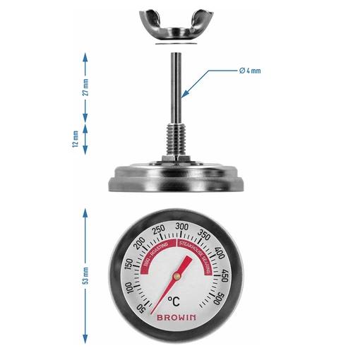 Thermometer voor grill en BBQ, van 50 tot +500°C, bimetalen, 5,3cm - 7 ['thermometer voor grill en BBQ', ' culinair thermometer voor grill', ' welke thermometer voor BBQ', ' welke thermometer voor grill', ' hoe de temperatuur op de grill meten', ' welke grilltemperatuur', ' bimetalen thermometer voor grill', ' thermometer tot +500°C', ' beste thermometer voor grill', ' thermometer voor grilldeksel', ' cadeau-idee', ' thermometer voor bakken', ' thermometers voor bbq', ' grill', ' thermometer voor rookoven']