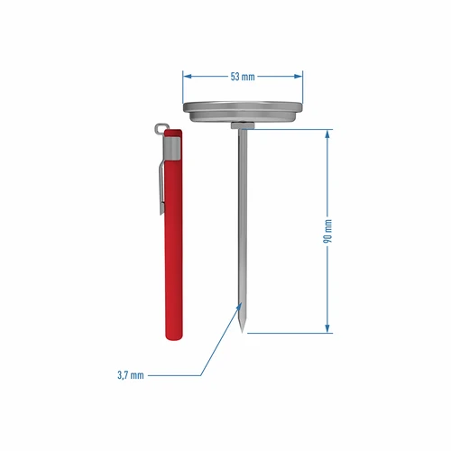 Thermometer voor hamkoker 0,8 kg (0°C tot +120°C) 9,0cm - 5 ['thermometer voor hamkoker', ' voor vleeswaren', ' voor vlees', ' voor gerechten', ' voor koken', ' hamkoker 0', '8 kg', ' accessoires voor hamkoker', ' thermometer met gekleurde wijzerplaat', ' keukenthermometer']
