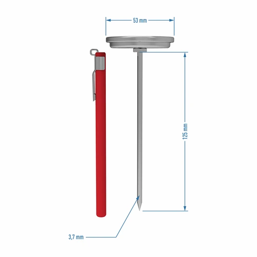 Thermometer voor hamkoker 1,5kg en 3kg (0°C tot +120°C) 12,5cm - 4 ['vleesthermometer', ' voor hamkoker', ' voor hamkoker', ' hamkoker', ' thermometer voor het pocheren van vleeswaren', ' hamkoker 1', '5 kg en 3 kg', ' gekleurde wijzerplaat', ' gerechten uit de hamkoker', ' gerechten uit de hamkoker']