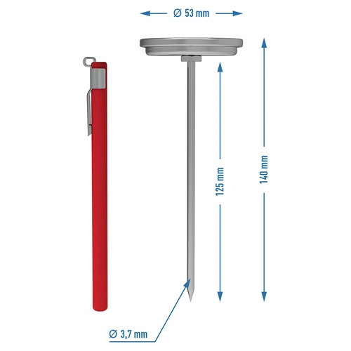 Thermometer voor hamkoker 1,5kg en 3kg (0°C tot +120°C) 12,5cm - 4