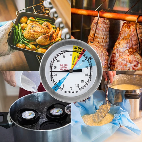 Thermometer voor hamkoker 1,5kg en 3kg (0°C tot +120°C) 12,5cm - 6