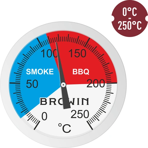 Thermometer voor rokerij en BBQ (0°C tot +250°C) 5,2cm - 4 ['thermometer voor bbq', ' thermometer voor grill', ' thermometer voor barbecue', ' thermometer voor rokerij', ' vleesthermometer voor grillen']
