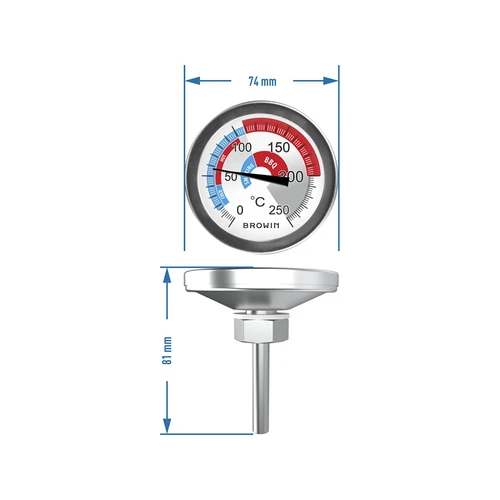 Thermometer voor rokerij en BBQ (0°C tot +250°C) 5,7cm - 6 ['temperatuur', ' thermometer voor rokerij', ' rookthermometer', ' rookthermometer', ' culinaire thermometer', ' keukenthermometer', ' gastronomische thermometer', ' voedselthermometer', ' gecertificeerde thermometer', ' voedselthermometer met sonde', ' vleesthermometer', ' thermometer met sonde', ' keukenthermometer met sonde', ' grillthermometer', ' grillthermometer']