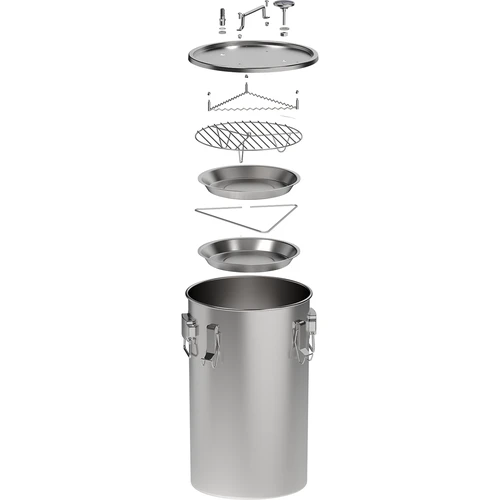 Thuisrokerij in een pot, 35 L, voor op het gasfornuis - 4 ['rokerij in een pot', ' rokerij op het fornuis', ' roken op gas', ' manier van vlees roken', ' worst roken', ' vis roken', ' kaas roken', ' roken thuis', ' roken zonder rook', ' gerookte zalm', ' gerookte kip', ' gerookte karper', ' thuisrokerij', ' roken thuis', ' rokerij in een pot 35 L', ' grote rokerij in een pot', ' hoge rokerij', ' moderne rokerij', ' welke rokerij te kopen']
