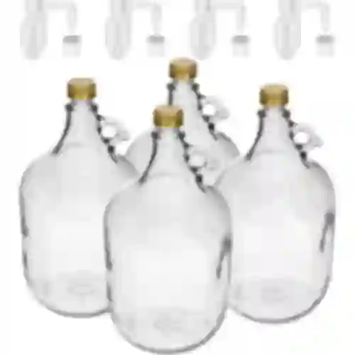 4 x Dame 5L met kurk en fermentatiebuis en dop.