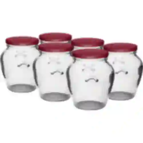Amfora pot 580 ml (fi 82) met bordeaux deksel 6 stuks