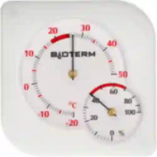 Bimetaal binnen thermometer met hygrometer (-20 tot +50°C), wit